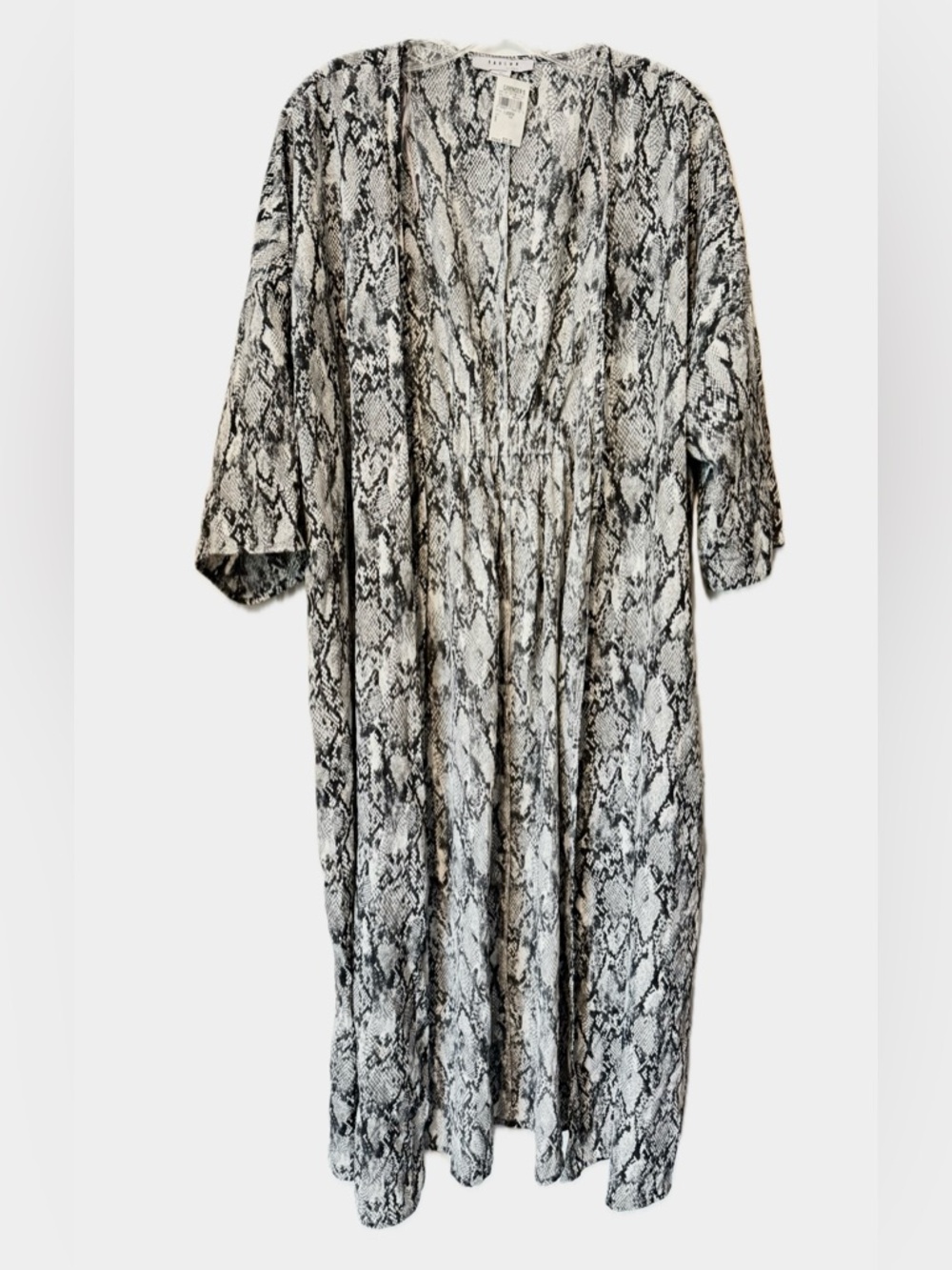 NWT Snake Print Kimono Cardigan Duster Small Boho Western Festival Cover Up